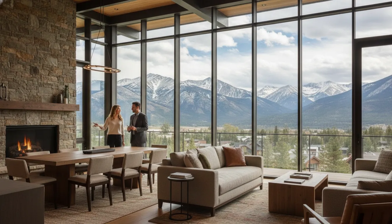 Luxury Park City mountain rental property at sunset