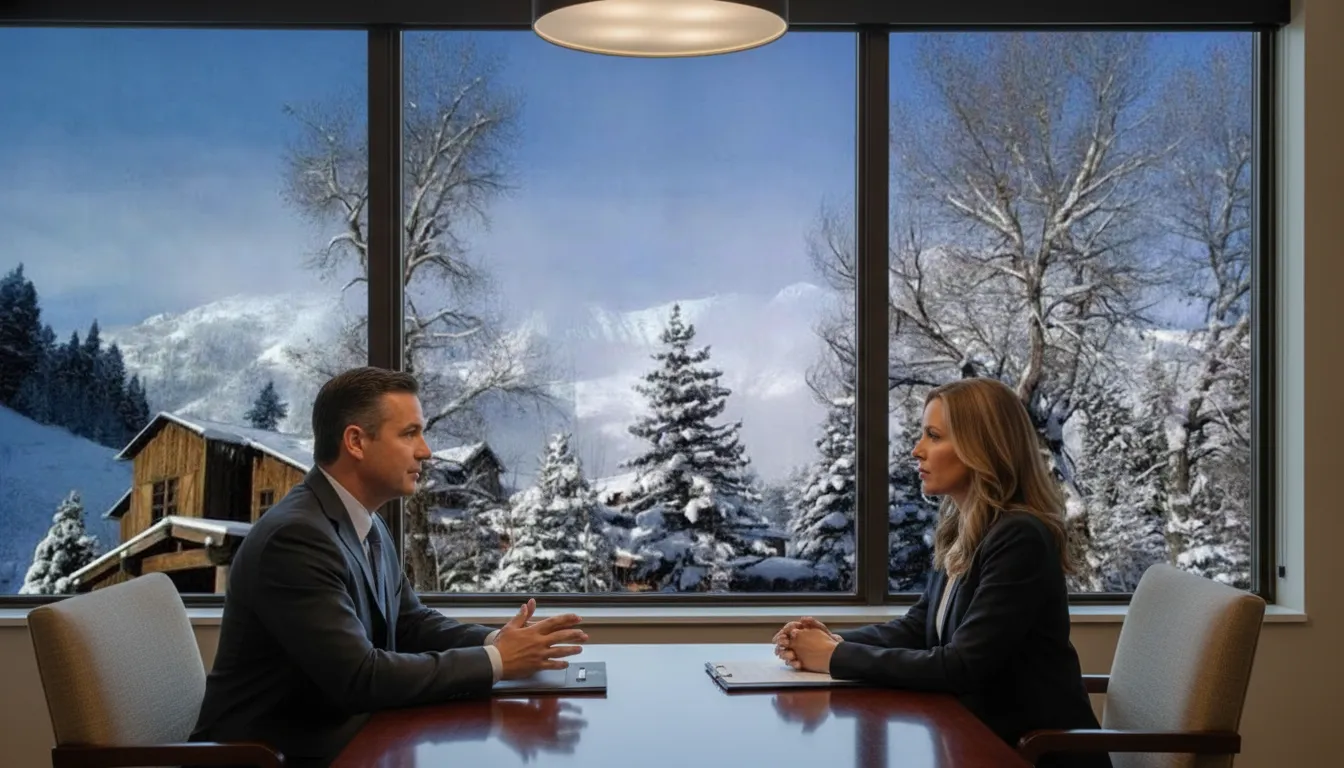 Mortgage professional reviewing an LLC investment property financing plan with an investor