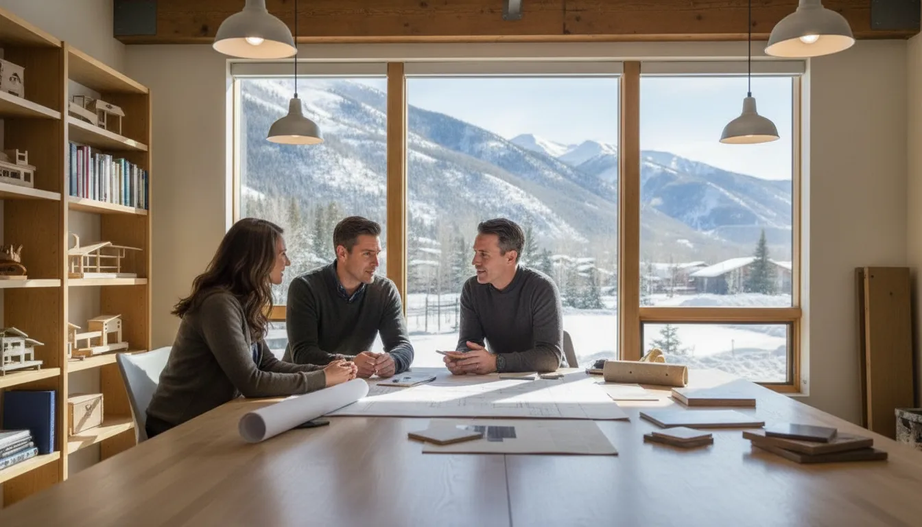 Advisor and builder discussing a Park City custom home project