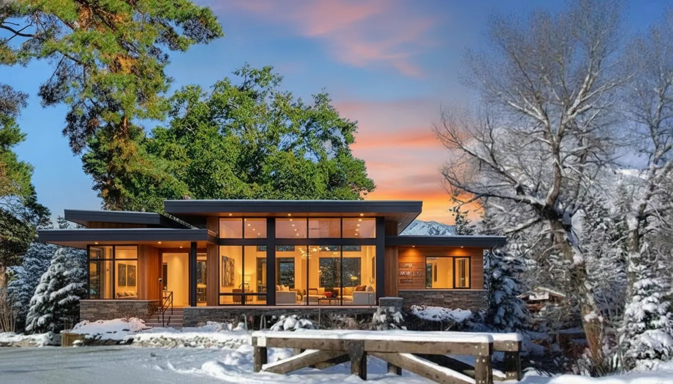 Luxury Park City mountain home at sunset