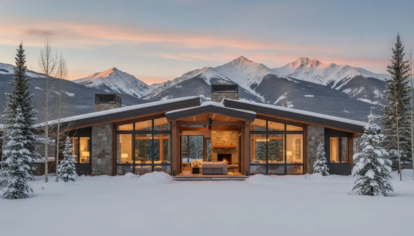 Luxury Park City mountain home at sunset