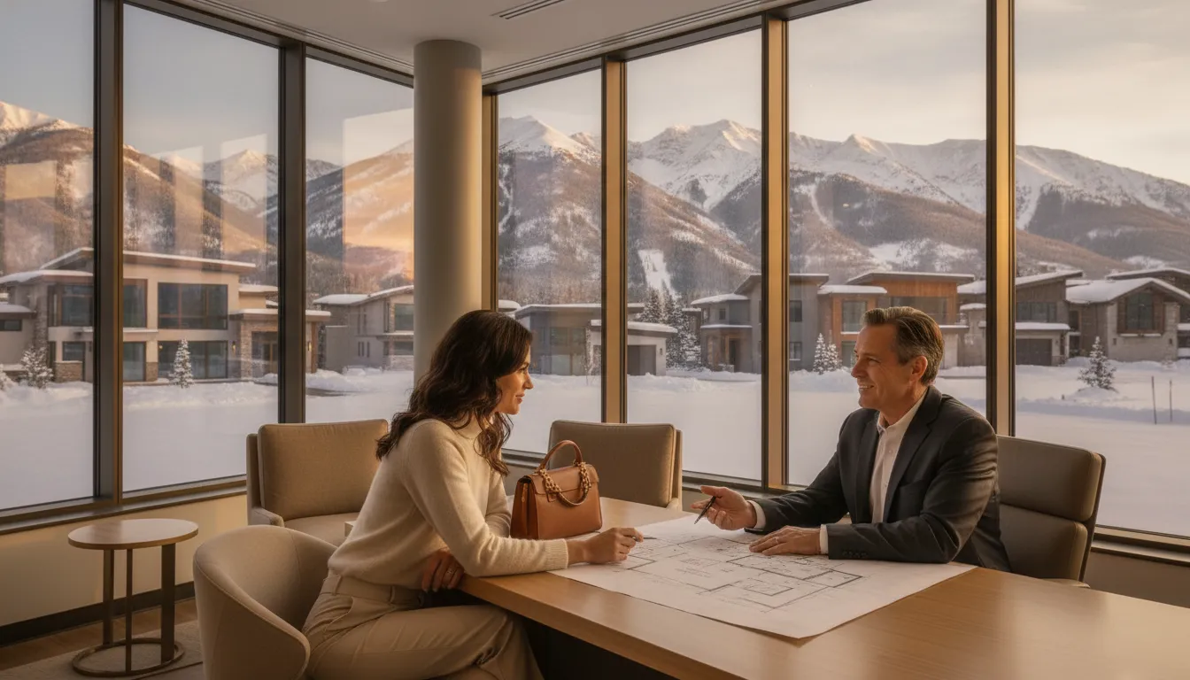 International buyers discussing Park City home financing with a mortgage advisor