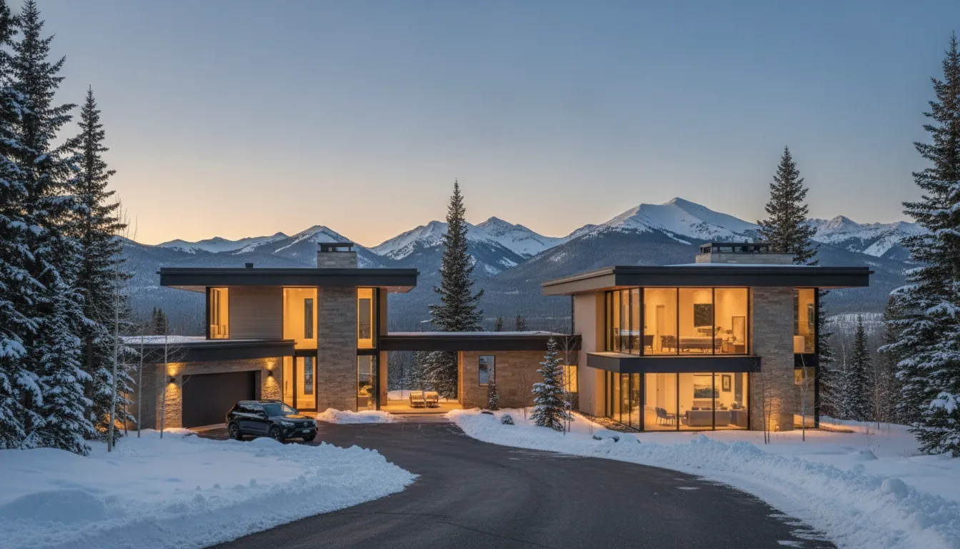 Luxury Park City mountain home at sunset