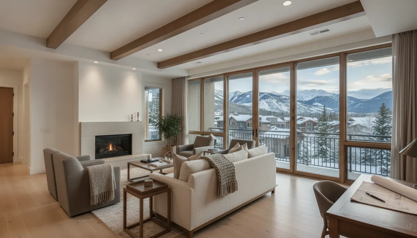 Luxury Canyons Village condominium interior with Utah mountain views