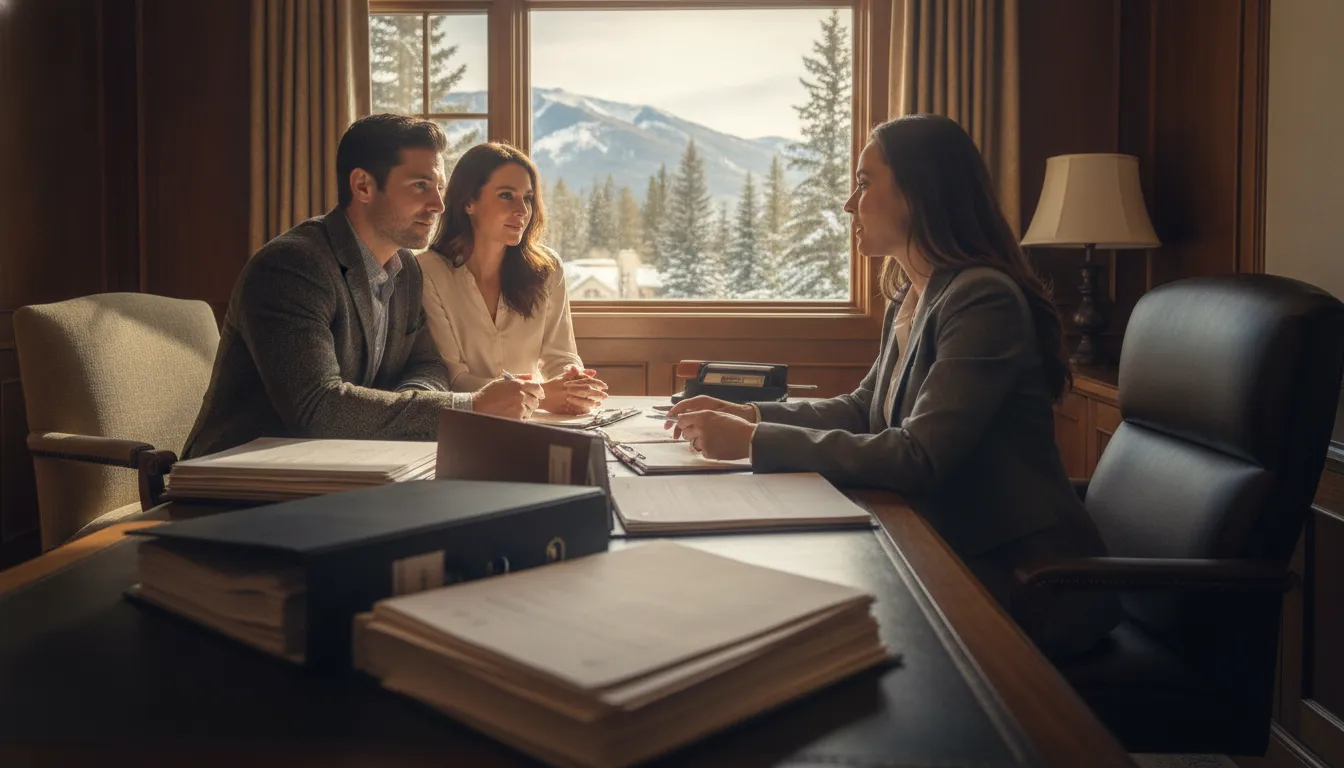 Mortgage advisor reviewing Deer Valley financing with a buyer