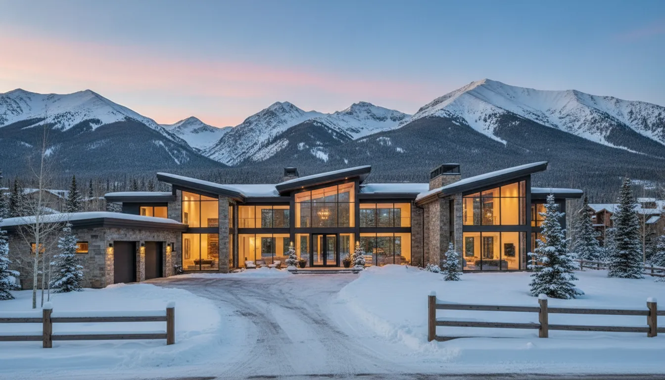 Luxury Park City mountain home at sunset