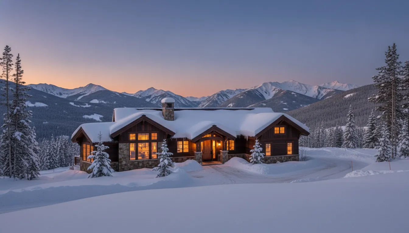 Mountain residence in Deer Valley surrounded by winter landscape