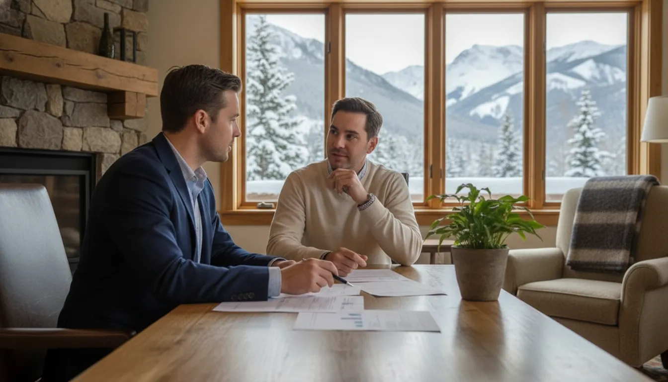 Business owner discussing Glenwild mortgage preparation with a Utah advisor