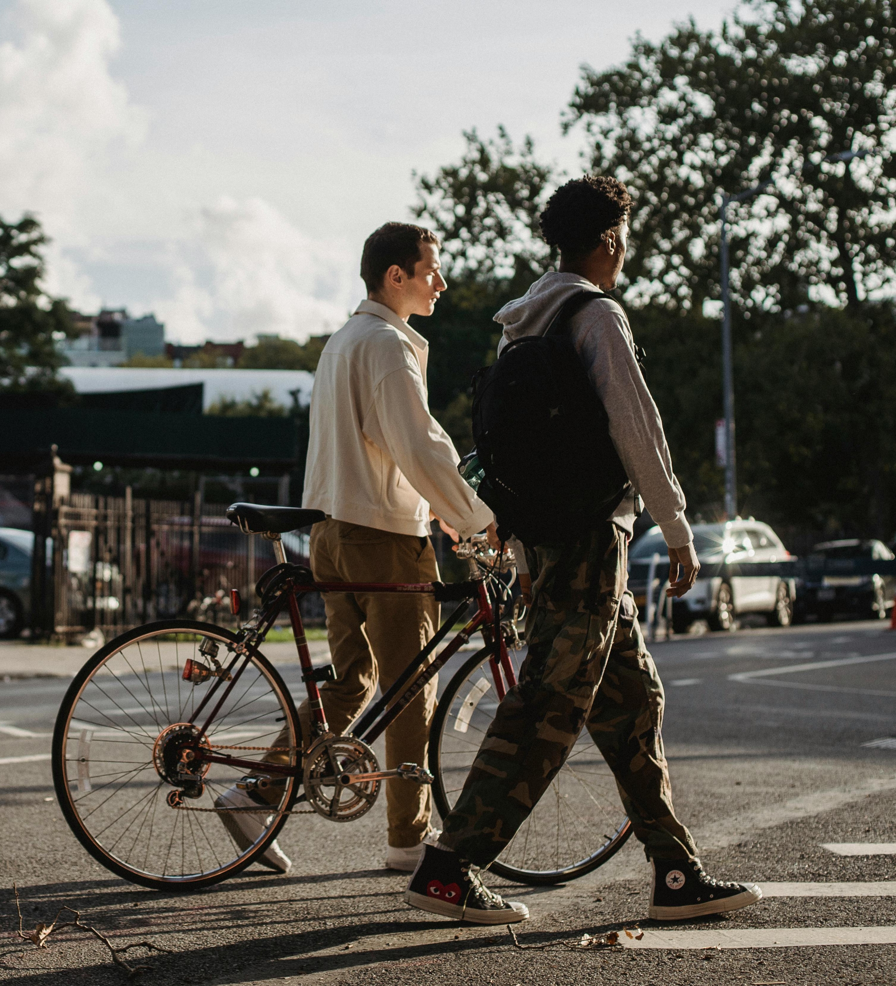Riding a bike stock image