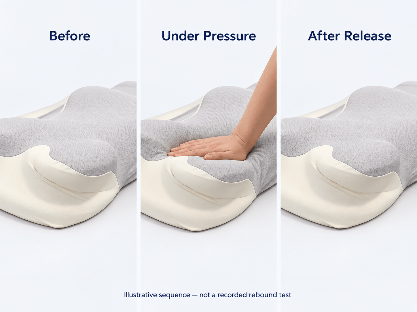 Oasis cervical pillow compression and rebound demonstration
