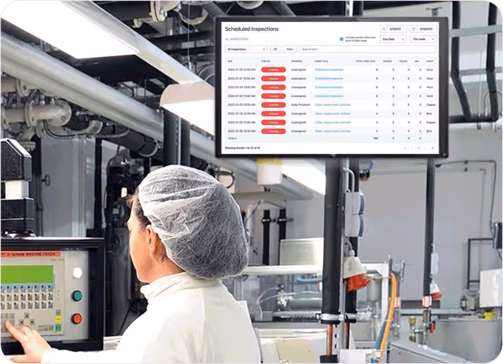 inspection schedule on tv on production floor