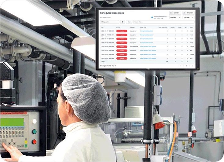 inspection schedule on tv on production floor