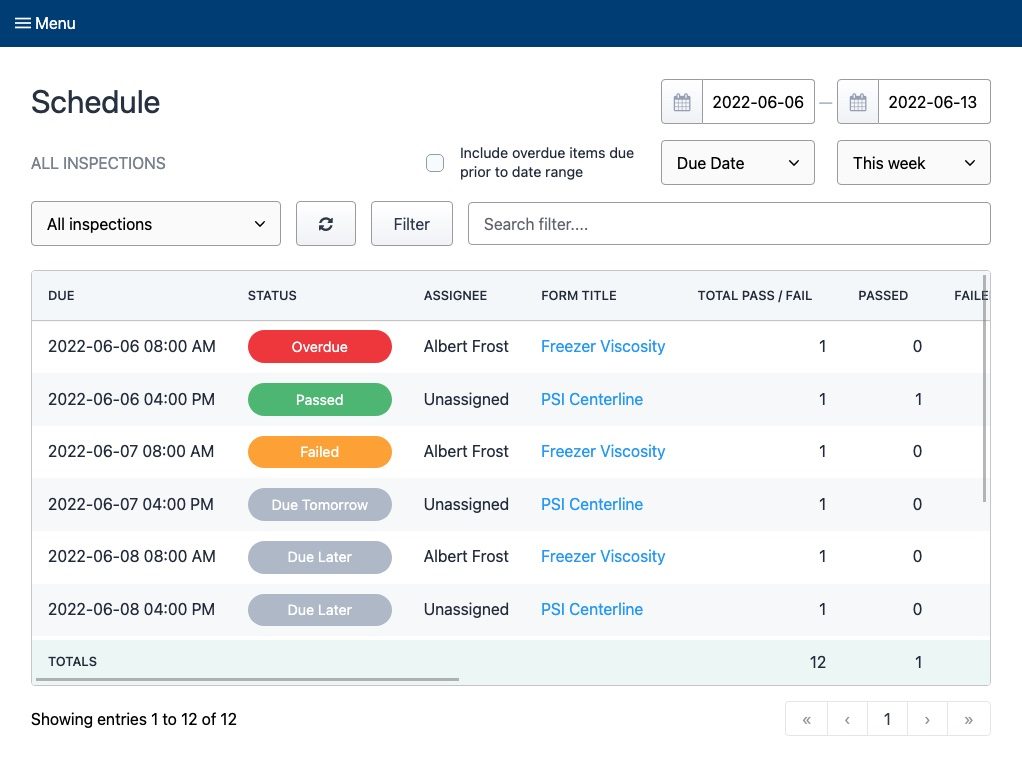 Lean Centerline Audit Schedule - workflow automation solution