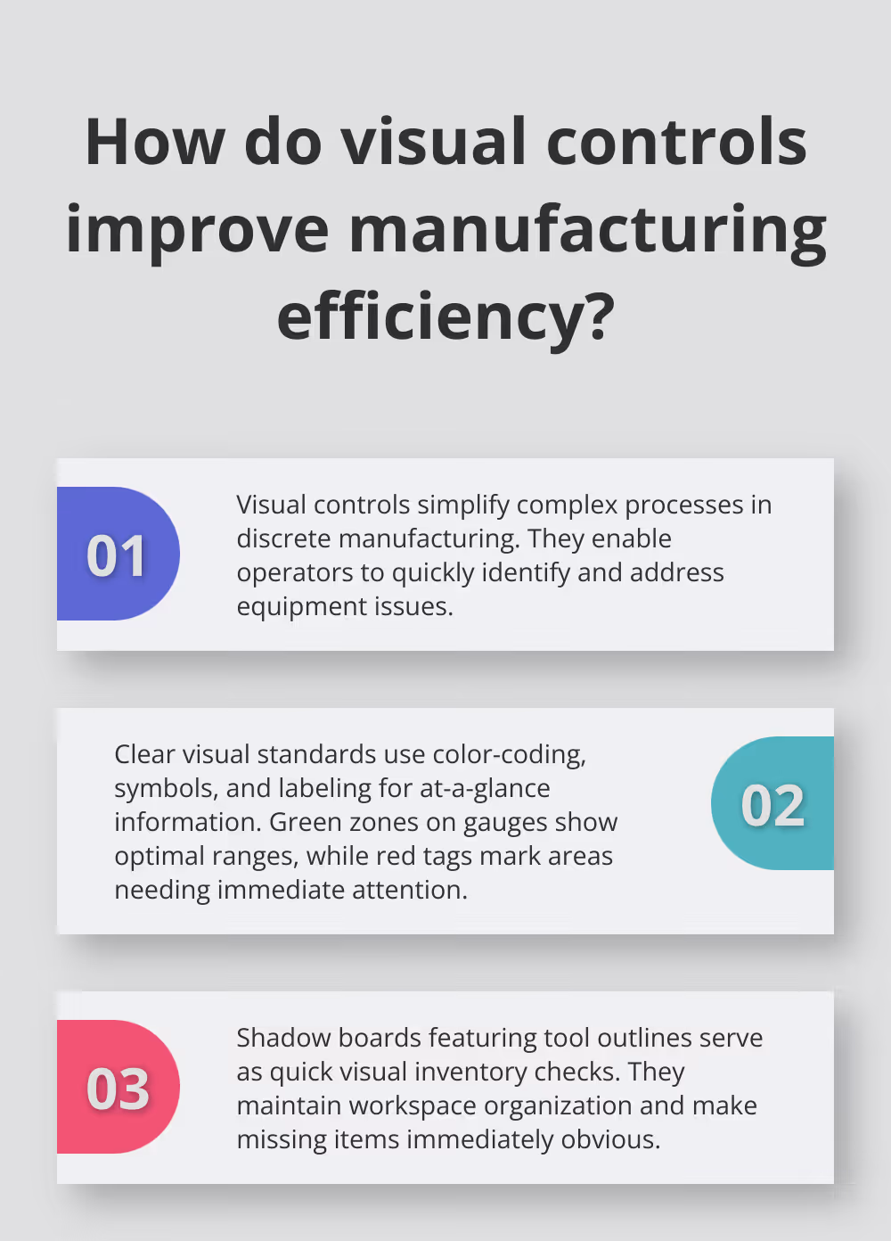 Fact - How do visual controls improve manufacturing efficiency?