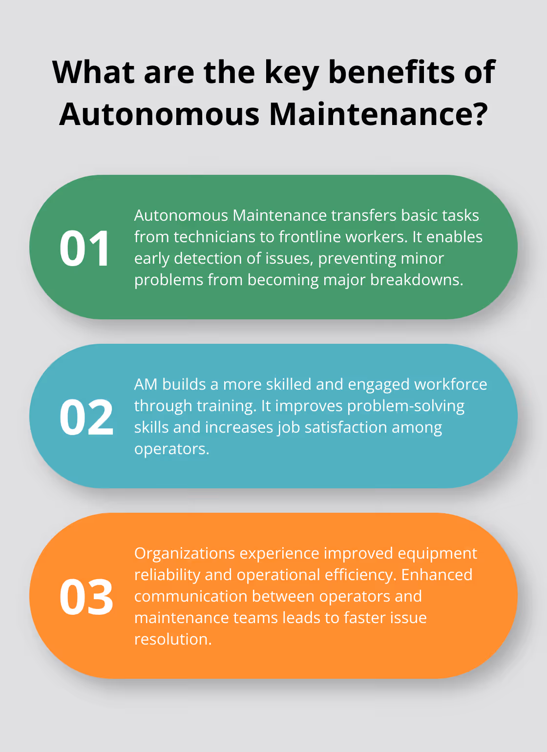 Fact - What are the key benefits of Autonomous Maintenance?