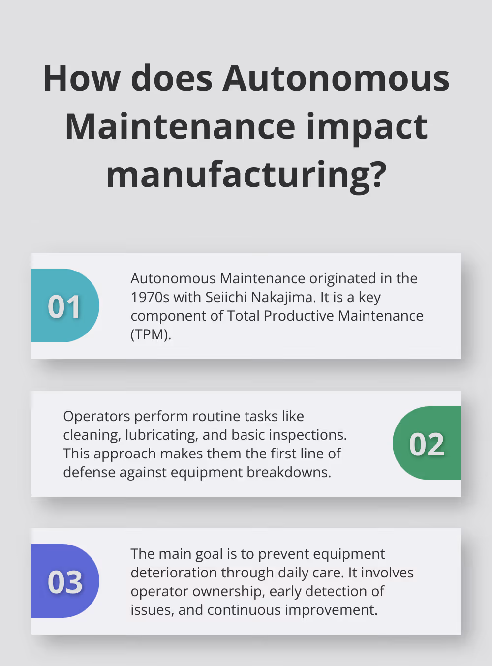 Fact - How does Autonomous Maintenance impact manufacturing?