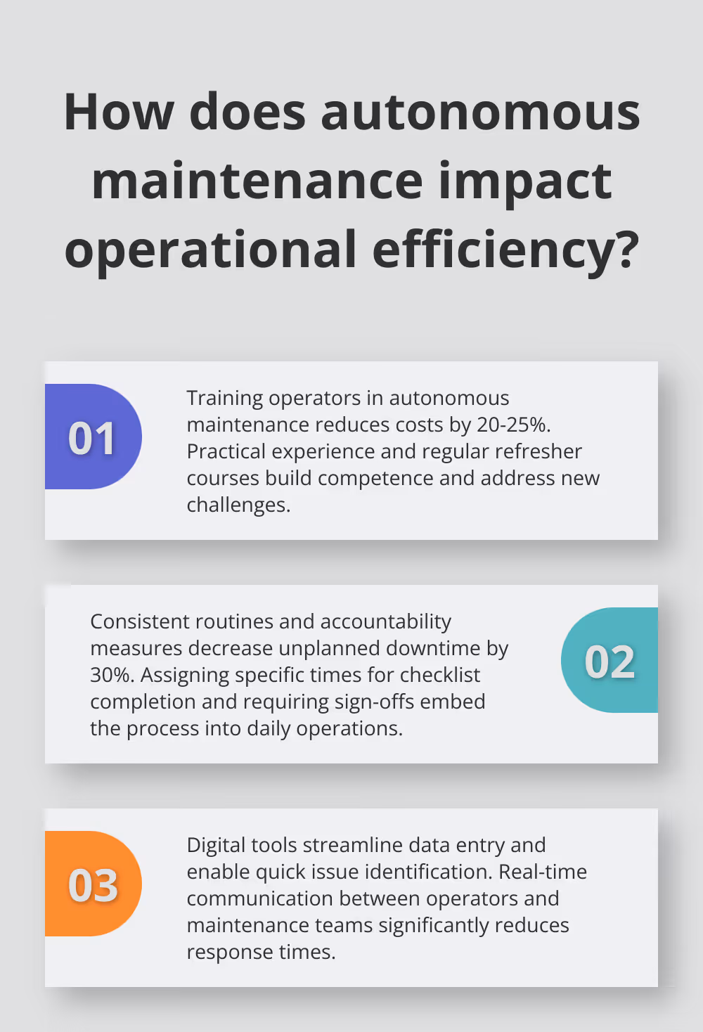 Fact - How does autonomous maintenance impact operational efficiency?