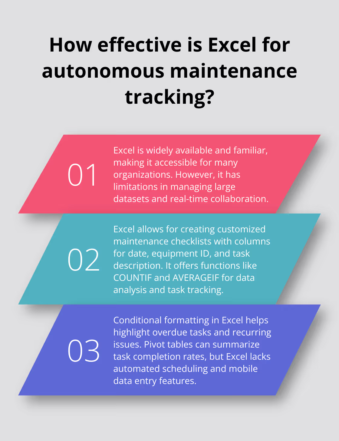 Fact - How effective is Excel for autonomous maintenance tracking?