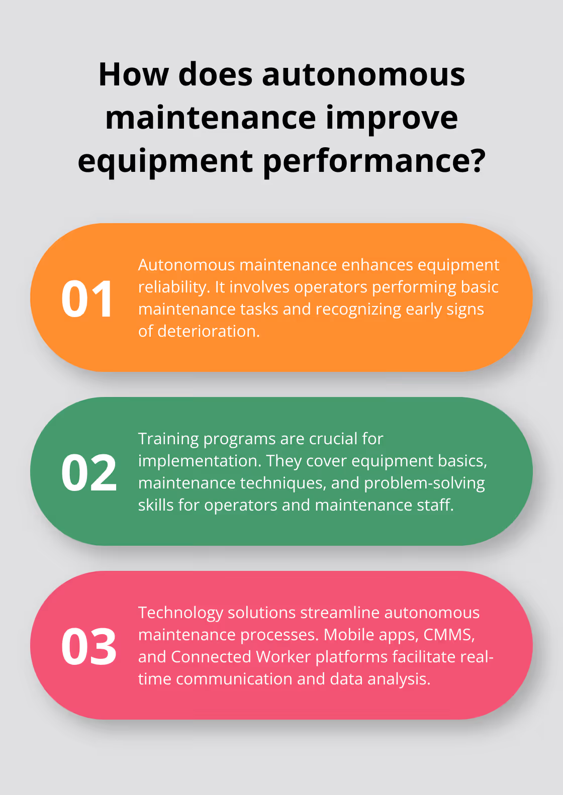 Infographic: How does autonomous maintenance improve equipment performance?
