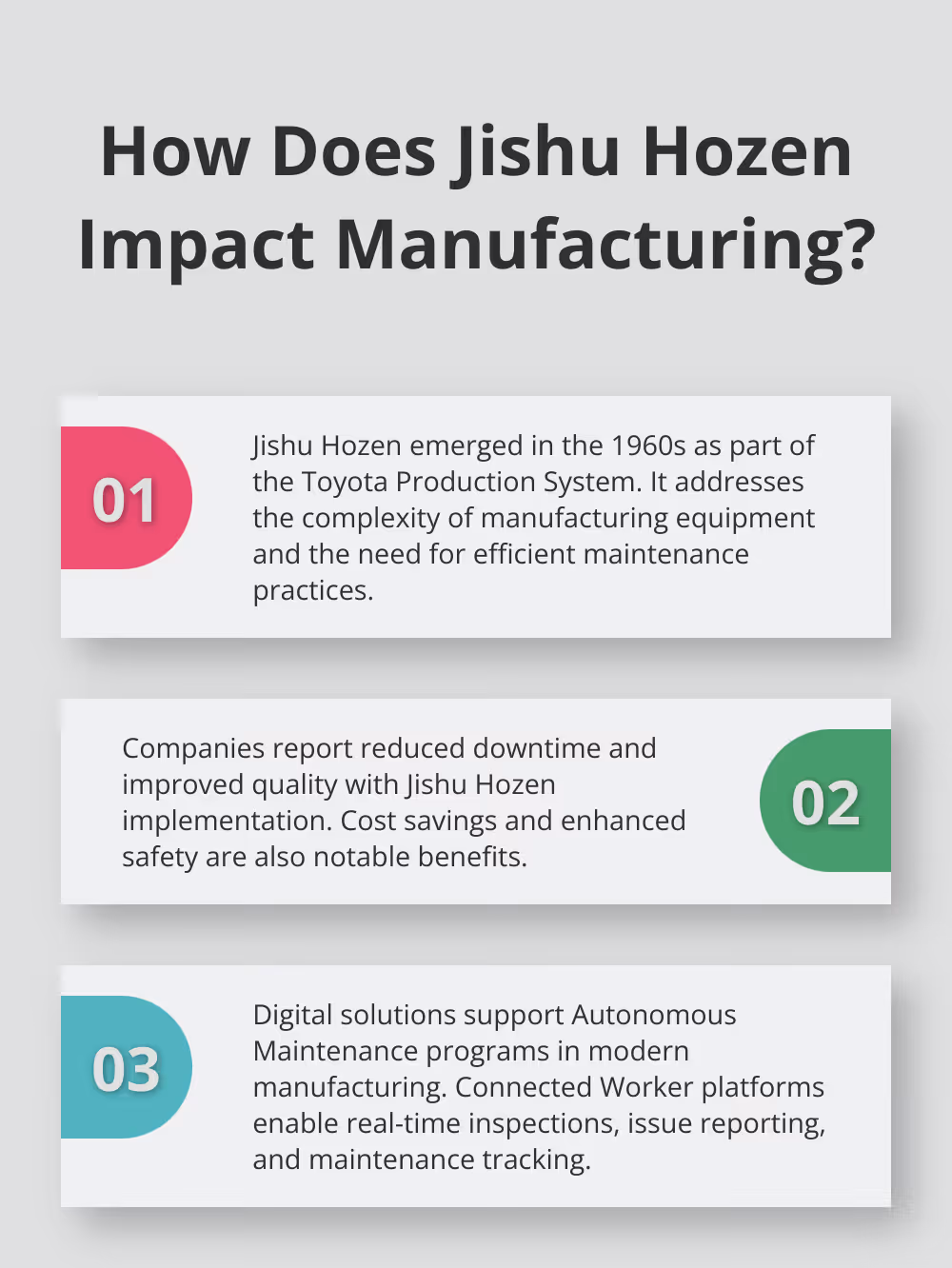 Fact - How Does Jishu Hozen Impact Manufacturing?