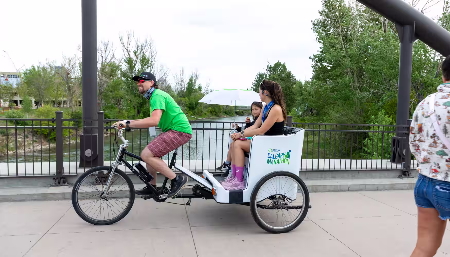 Servus-wrapped pedicab at the Calgary Marathon