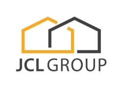 JCL Group logo with two overlapping house outlines, one in orange and one in black, above the text 'JCL GROUP'.