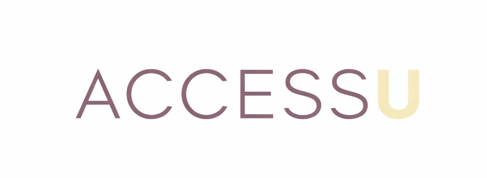 Text logo reading ACCESSU with the letter U in a light yellow color.