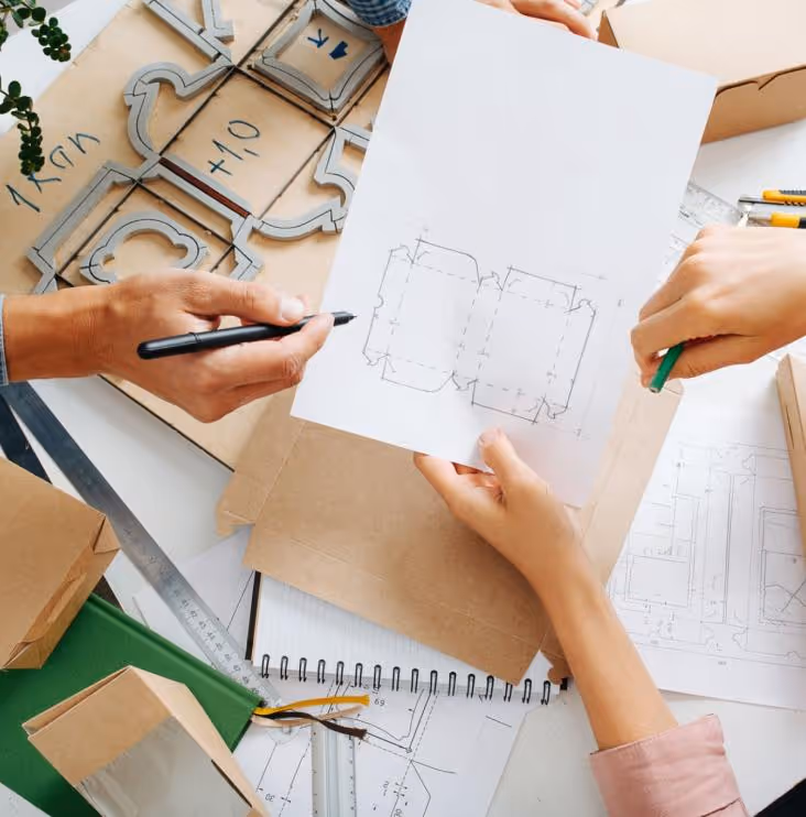 Hands surrounded by notes