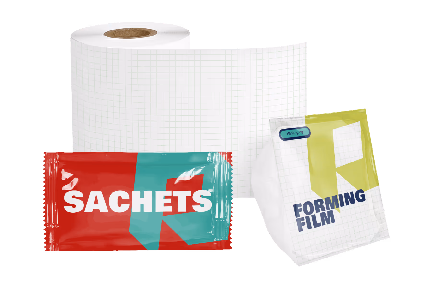 Rollstock film and two packages