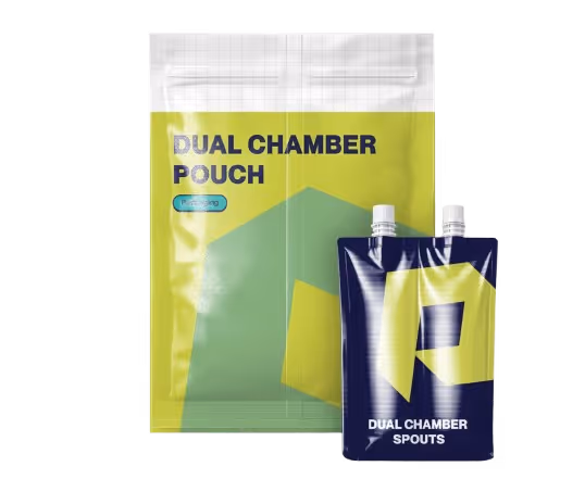 Dual chamber pouches