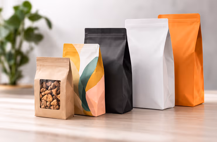 Different shaped box bottom sized bags