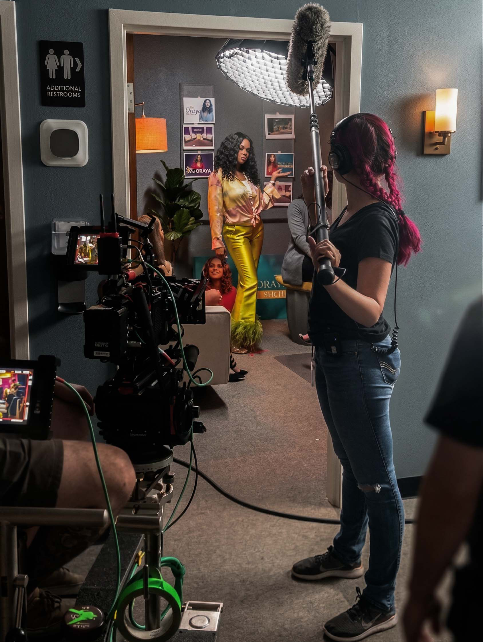 Behind the scenses for a movie set that sofale was a production designer in