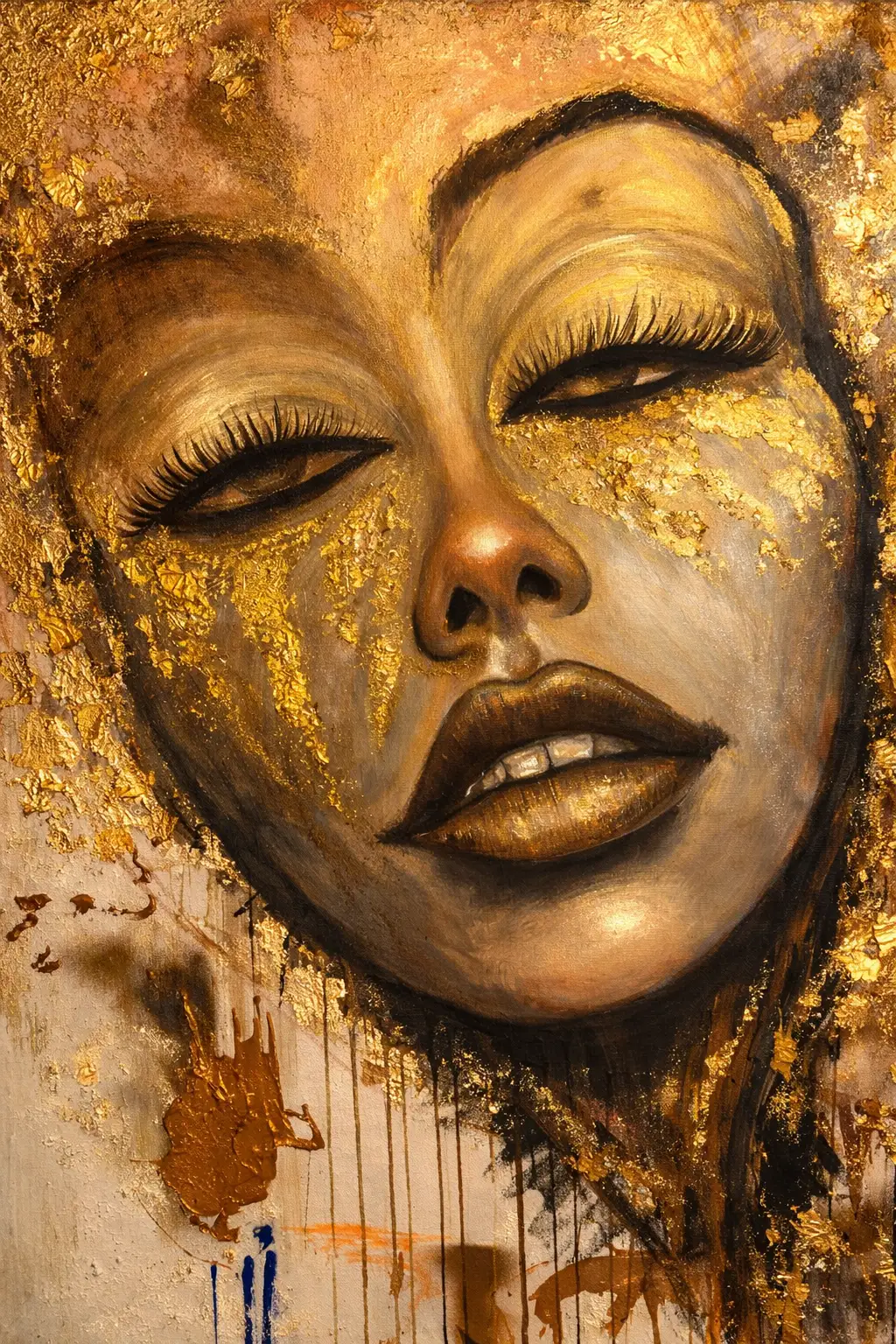 Custom artwork, with gold leafing, and made