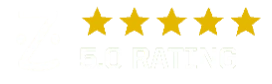 Graphic with five gold stars above the text 'Rating'.