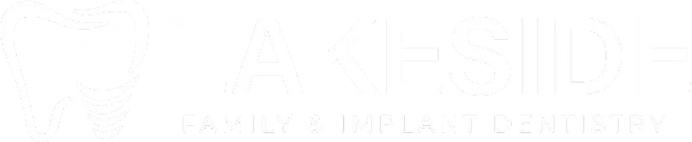 Lakeside Family & Implant Dentistry logo with a stylized tooth and dental implant.