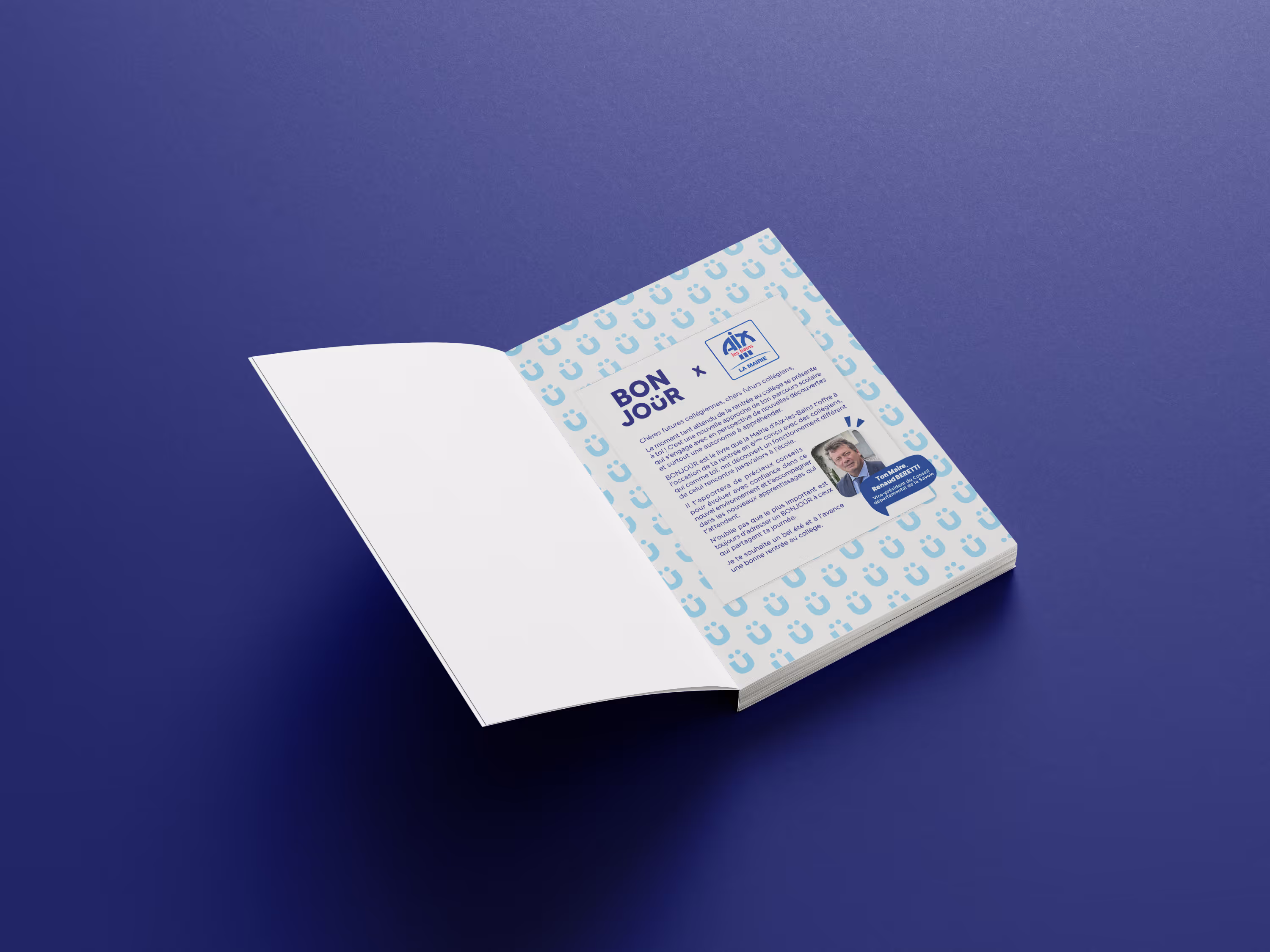 Guide BONJOÜR ouvert sur un éditorial personnalisé pour Aix-les-Bains.