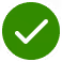 Green circle with a white check mark inside.