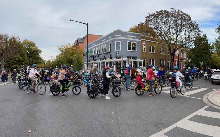 hill family biking club in DC at their halloween bike ride 2024
