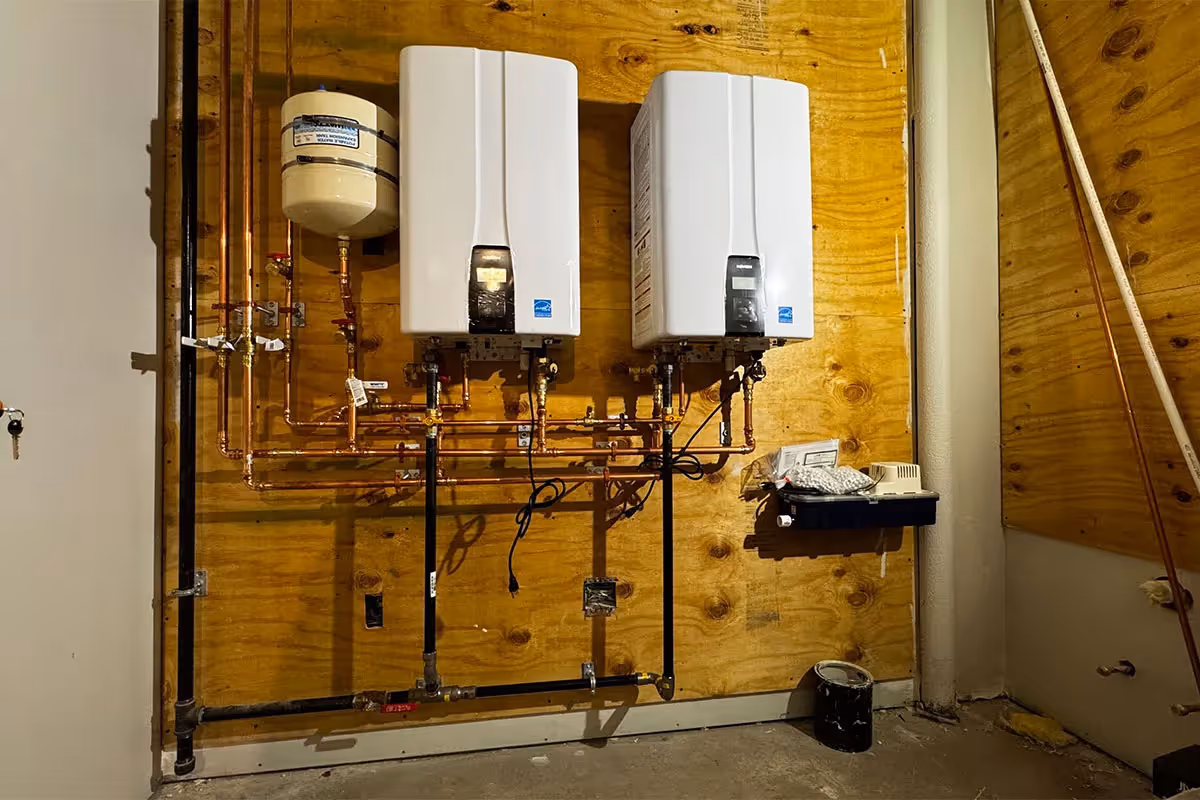 An example of a water heater installation project in Coventry, CT.