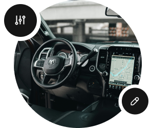 Car dashboard close up photo