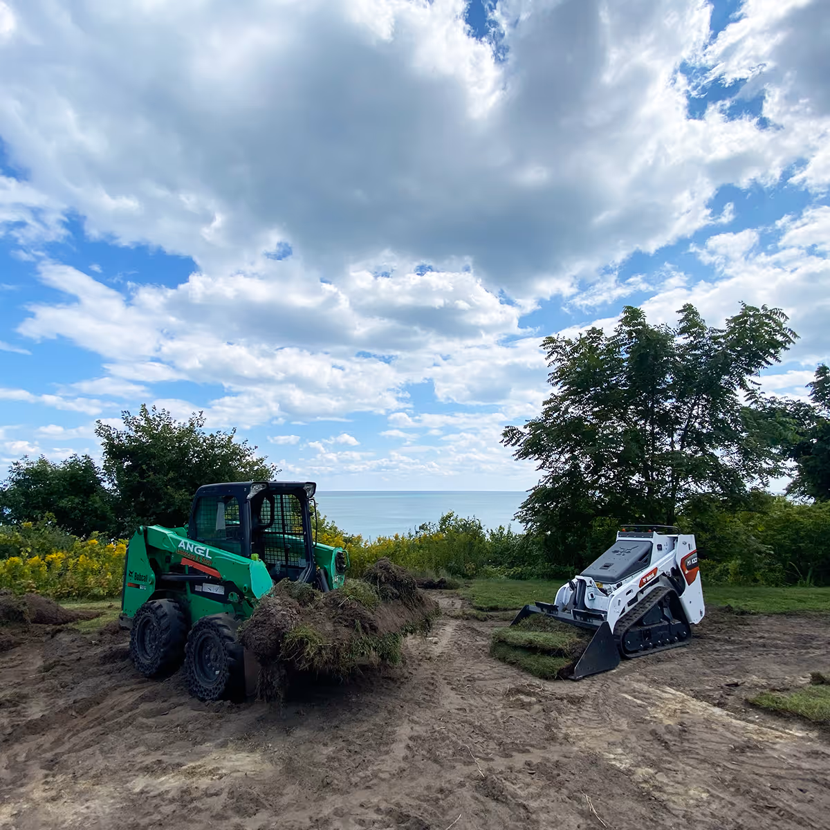 Concrete project preparation and site grading services by Angel Landscape and Snow
