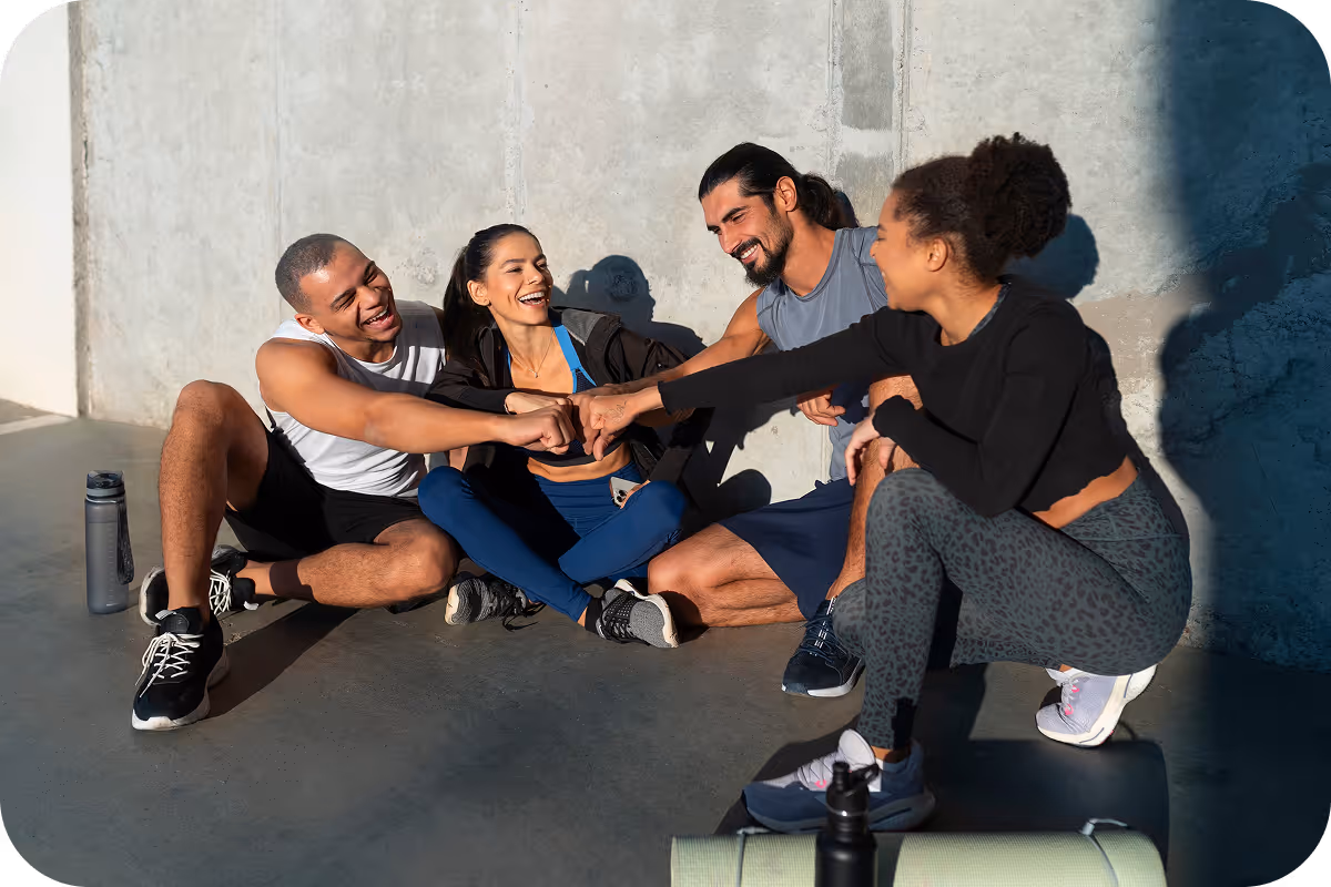 El personal del gimnasio, feliz y unido