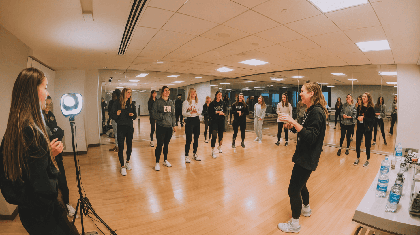 Atelier danse, équipes en action pendant l'activité