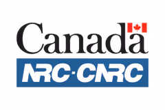 Canada wordmark with a small Canadian flag above and NRC-CNRC acronym in white on a blue rectangle.