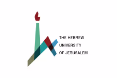 Logo of The Hebrew University of Jerusalem with stylized torch and text.
