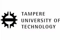 Tampere University of Technology logo featuring a gear with a horizontal bar inside.