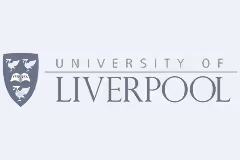 University of Liverpool shield with wolves and a book next to the text 'University of Liverpool'.