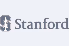 Stanford University shield logo in gray featuring a stylized tree and 'Stanford' text.