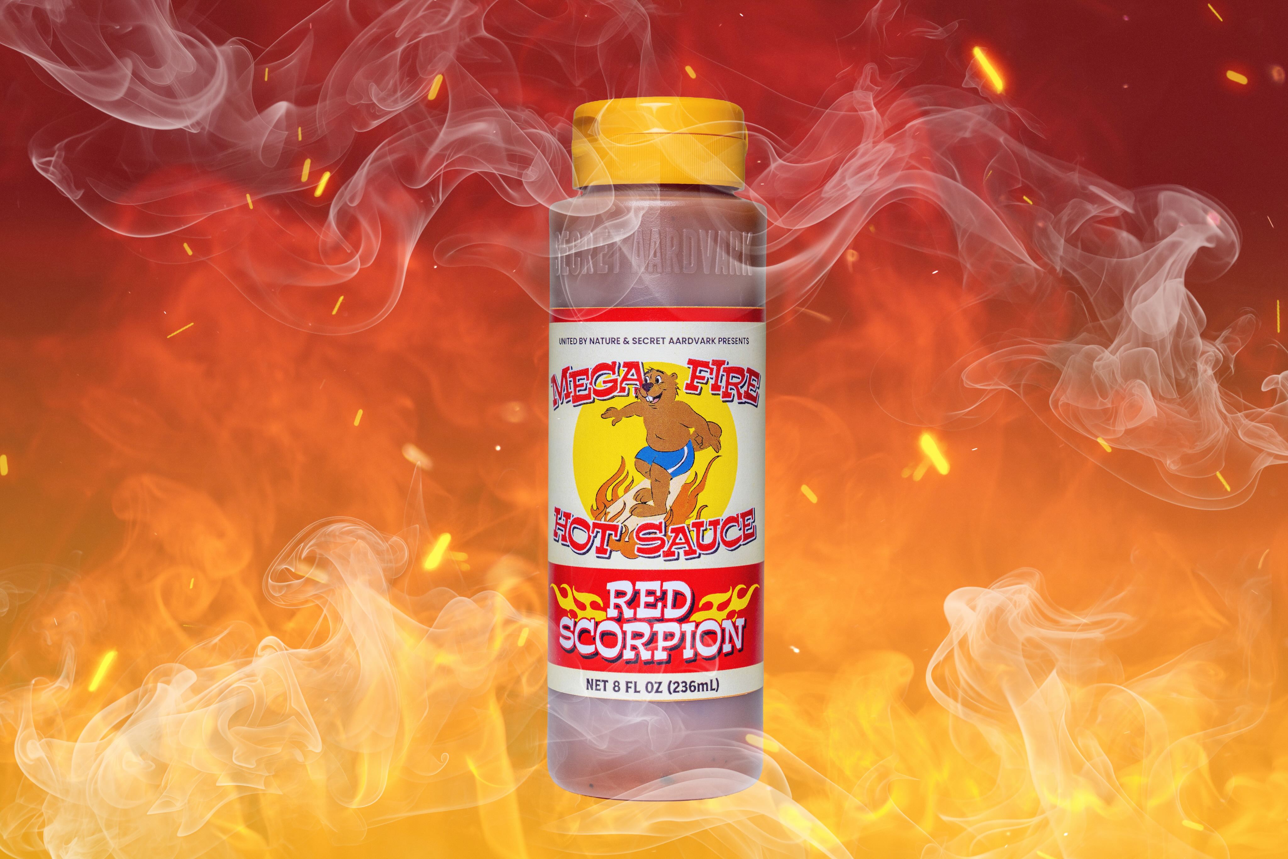 Mega Fire red scorpion hot sauce