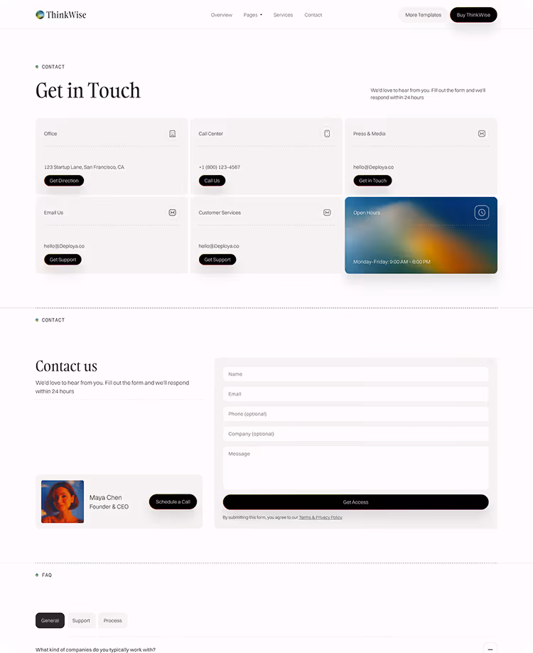 Thinkwise consulting website template